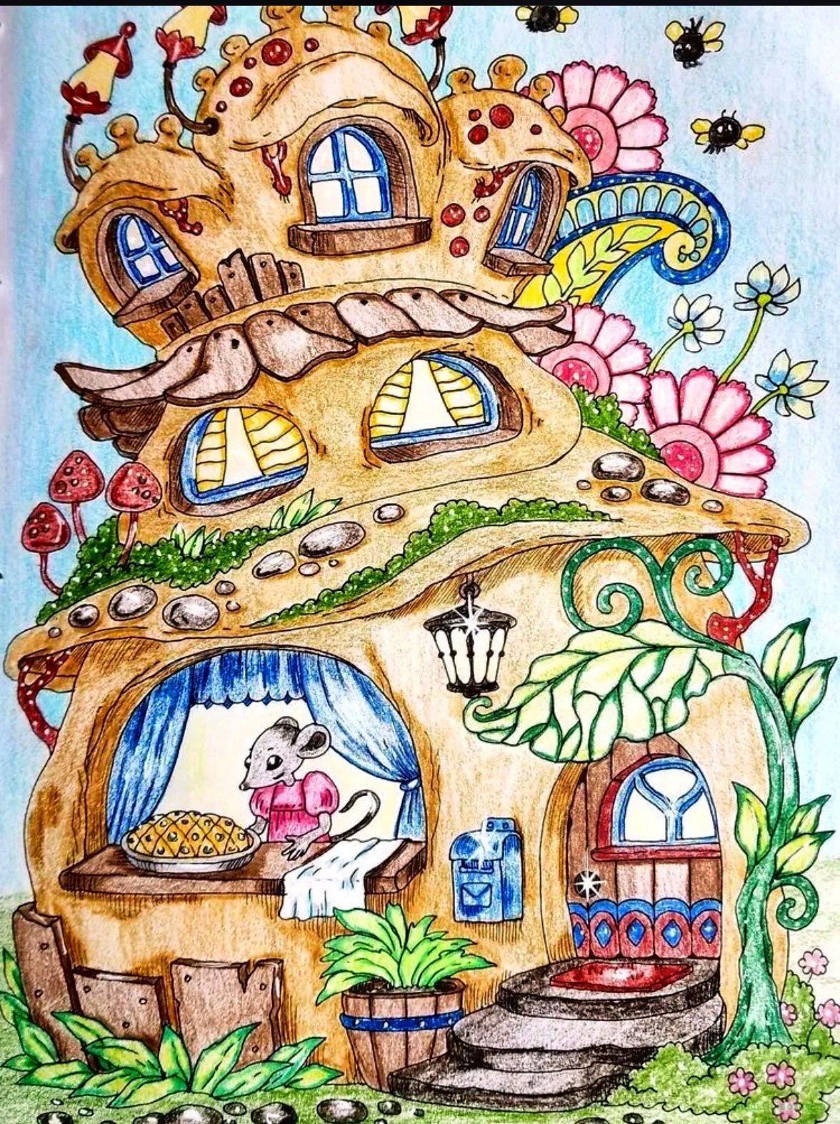 樹屋樹洞森林里的小動物創(chuàng)意主題兒童畫  第6張