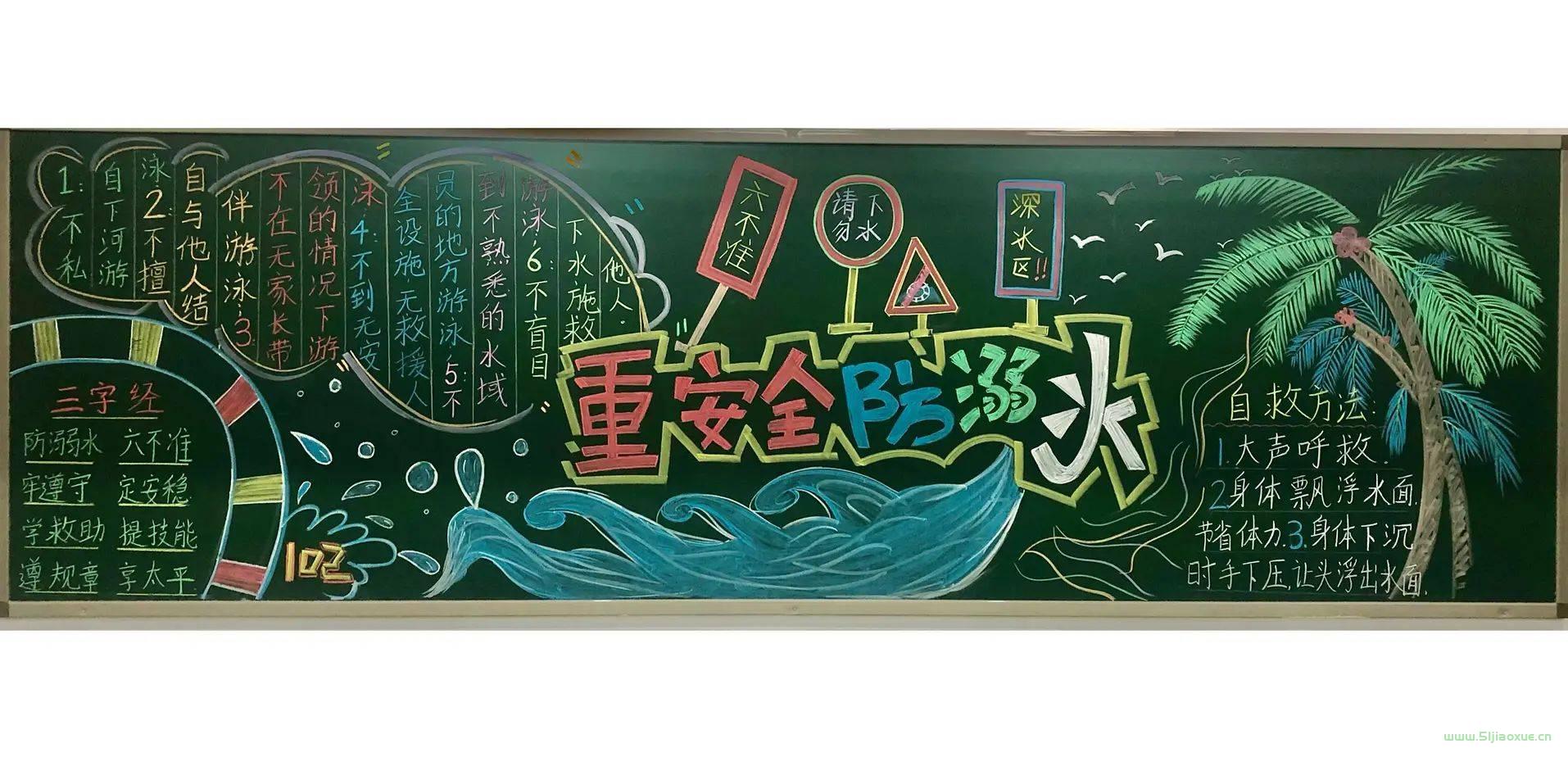 防溺水安全教育黑板報 精選版 圖片免費下載  第16張