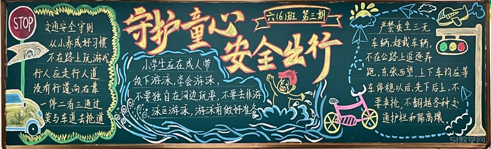 交通安全黑板報交通安全伴我行黑板報大全模板  第8張