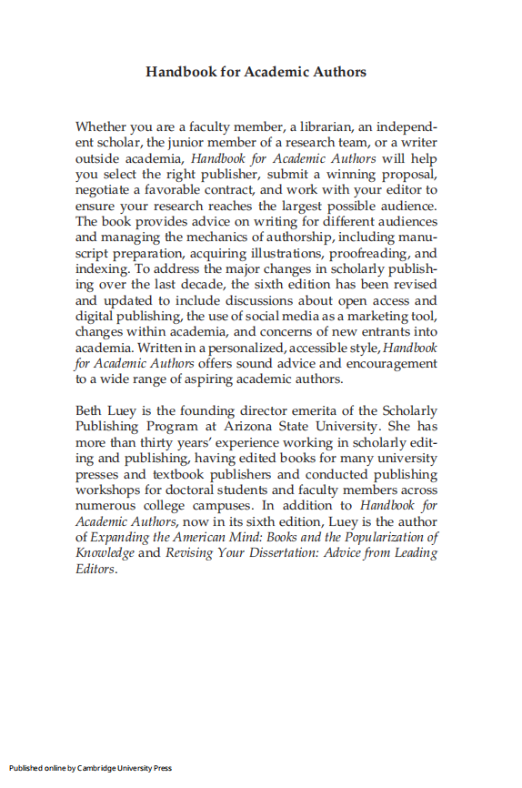 Handbook for Academic Authors pdf下載  第1張