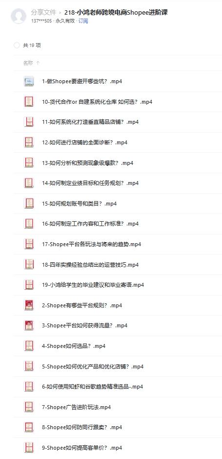小鴻老師跨境電商shopee進階課 視頻教程網(wǎng)盤下載  第1張