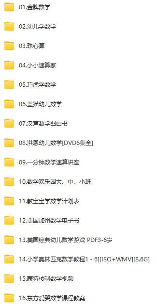 幼兒數(shù)學(xué)大視頻課程全套共16套幼小銜接課程下載  第1張