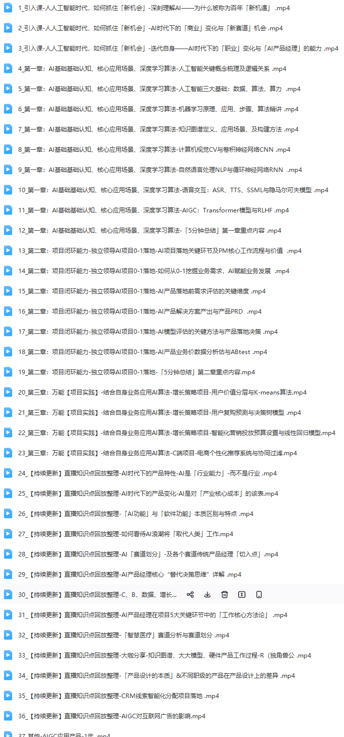 互聯(lián)網(wǎng)人Al化轉型實操能力課 人人都能聽懂的Al課程 視頻課程資源下載  第1張